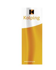 Kolping Fahne weis/orange 150x400 cm
